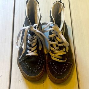 Boys Hi Top Vans Navy Zip Back Sneakers